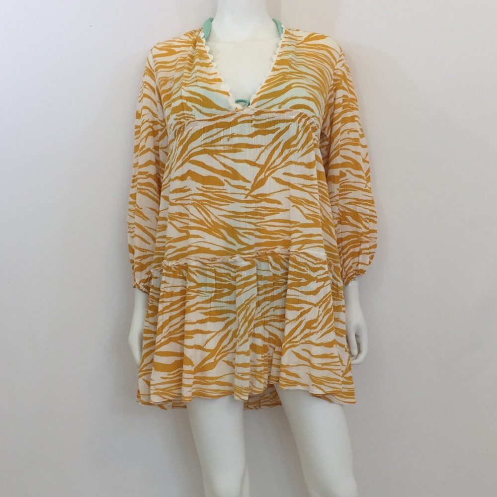 Zebra Long Sleeve Cover Up
